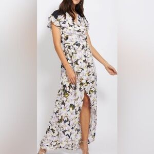 Happy X Nature purple/navy floral maxi dress, small